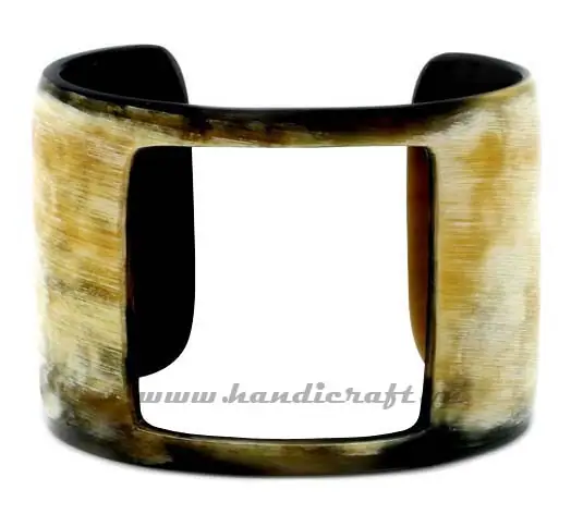 Horn Cuff Bracelet with Hole HD00432, handmade buffalo horn jewelry