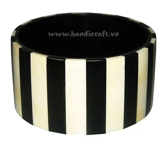 Buffalo Horn with Bone Inlay Bracelet HD00454, handmade buffalo horn jewelry