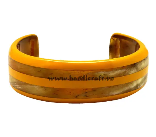Horn Cuff Bangle Bracelet with Lacquer HD00463, handmade buffalo horn jewelry