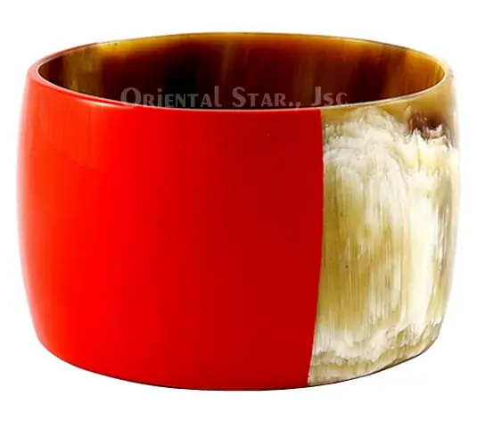 Wide Horn & Lacquer Bangle Bracelet HD00465, handmade buffalo horn jewelry