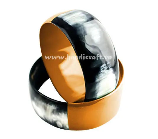 Black Horn Bangle Bracelet with Lacquer HD00467, handmade buffalo horn jewelry