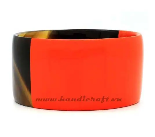 Buffalo Horn Bangle Bracelet with Lacquer HD00470, handmade natural buffalo horn + vietnamese lacquer jewelry from Vietnam