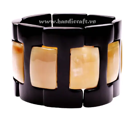 Black & Brown Horn Bangle Bracelet HD00487, handmade buffalo horn jewelry
