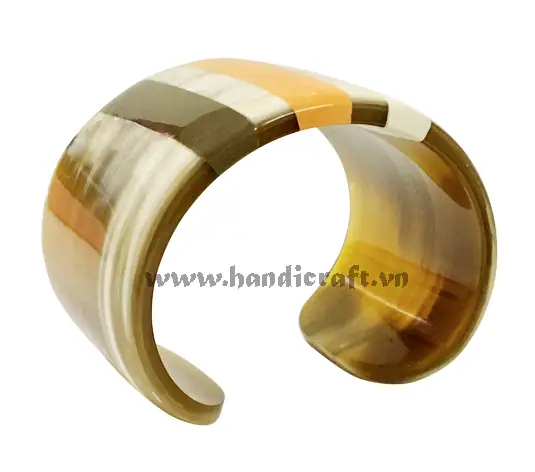 Cuff Horn Bracelet with Lacquer HD00515, handmade buffalo horn jewelry