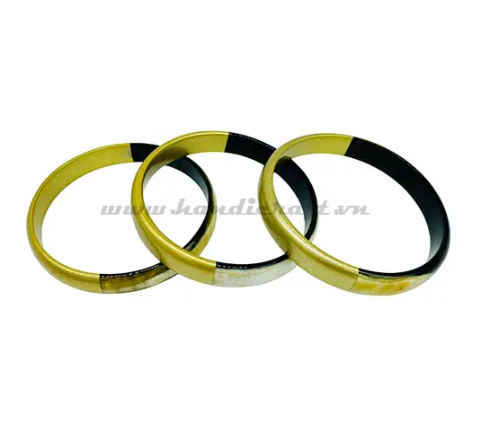 Horn Cuff Bracelet with Golden Leave Lacquer HD00546, handmade buffalo horn jewelry