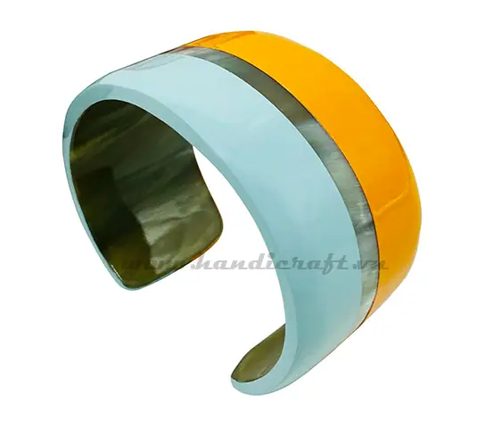 Horn & Lacquer Bracelet HD00553, handmade natural buffalo horn + vietnamese lacquer jewelry from Vietnam