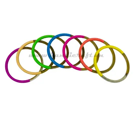 Horn & Lacquer Bracelet HD00571, handmade natural buffalo horn + vietnamese lacquer jewelry from Vietnam