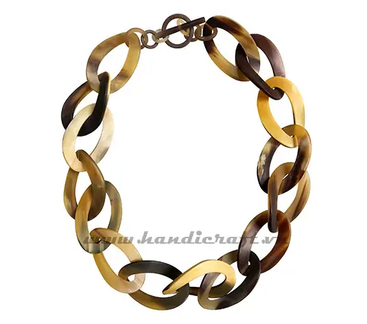 Horn Chain Link Necklace HD10006, handmade buffalo horn jewelry