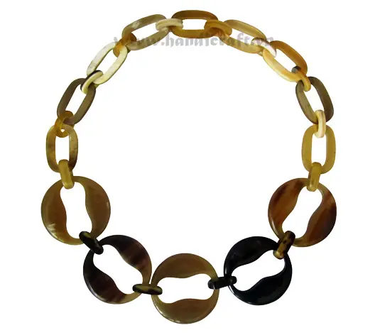 Oval & Round Horn HD10064, handmade natural buffalo horn jewelry from Vietnam