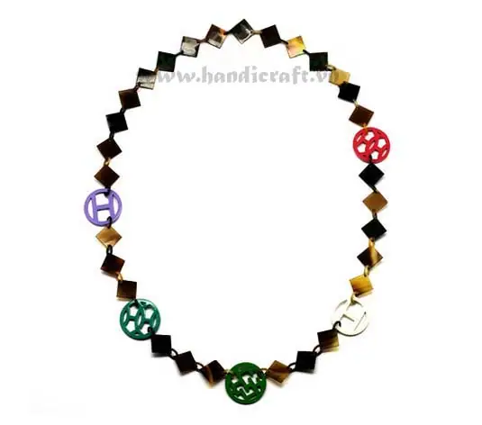 Small Square Horn with Lacquer HD10088, handmade natural buffalo horn + vietnamese lacquer jewelry from Vietnam