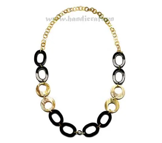 Dark & Light Horn Oval HD10094, handmade buffalo horn jewelry