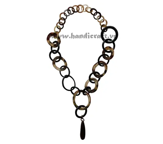 Black Horn with Waterdrop Pendant HD10099, handmade buffalo horn jewelry