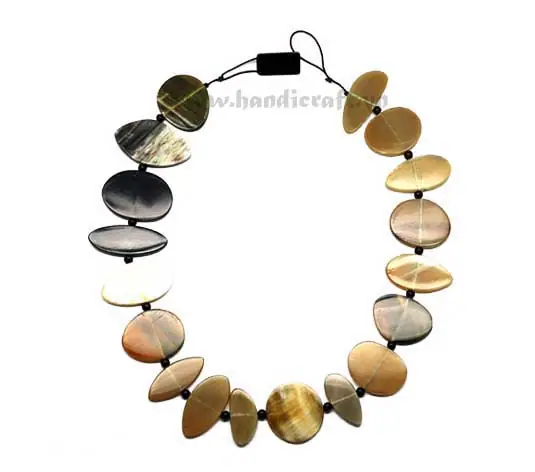 Oval & Round Horn HD10113, handmade buffalo horn jewelry