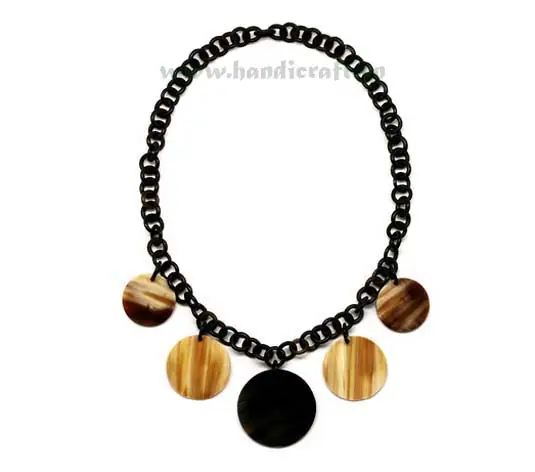 Small Horn Links with Large Horn Pendant HD10114, handmade buffalo horn jewelry