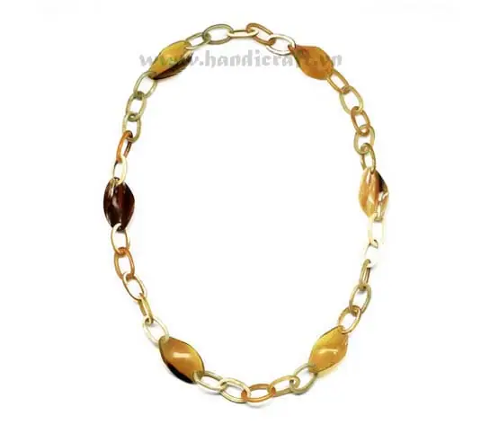 Oval Horn Links HD10127, handmade buffalo horn jewelry