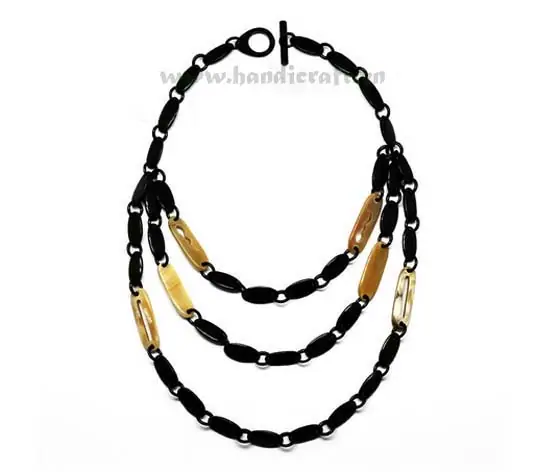 Triple Layer Necklace HD10129, handmade natural buffalo horn jewelry from Vietnam