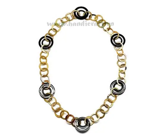 Horn Links with Double Black HD10130, handmade buffalo horn jewelry