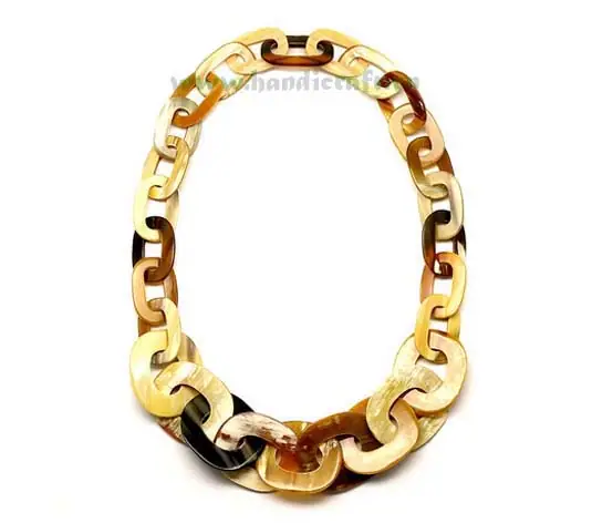 Small & Large Oval Horn Links HD10133, handmade buffalo horn jewelry