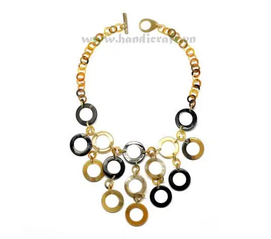 Round Horn Circles Sling HD10141, handmade buffalo horn jewelry