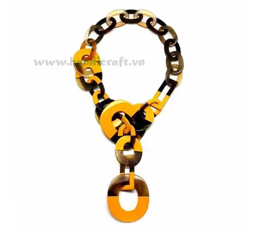 Buffalo Horn with Orange Lacquer HD10159, handmade buffalo horn jewelry