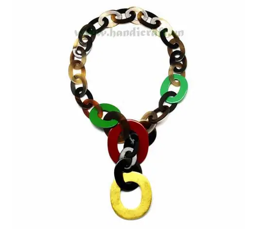 Horn with Multi Colors Lacquer HD10175, handmade buffalo horn jewelry
