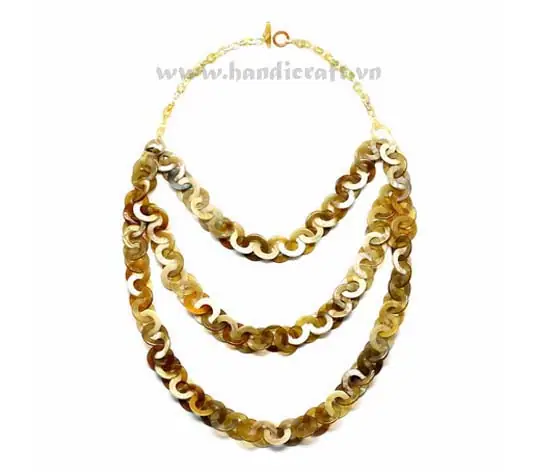 Round Horn Links Triple Layers HD10193, handmade buffalo horn jewelry