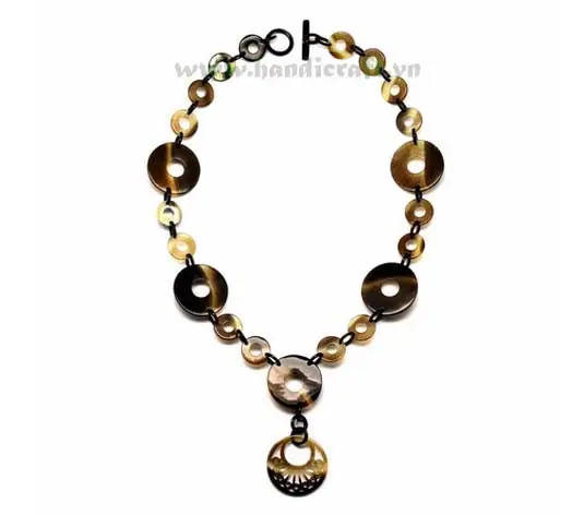 Round Horn Links HD10210, handmade buffalo horn jewelry