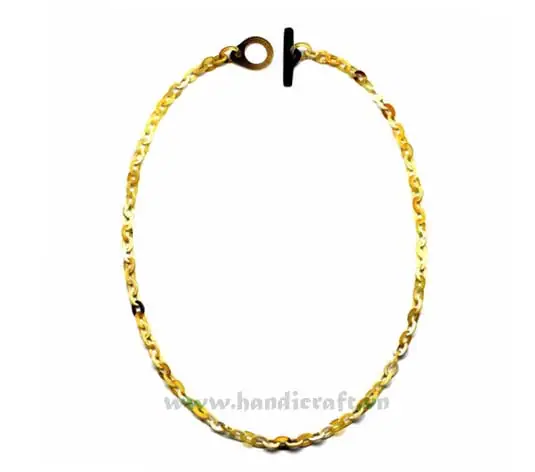 Small Oval Horn Chain HD10219, handmade natural buffalo horn jewelry from Vietnam