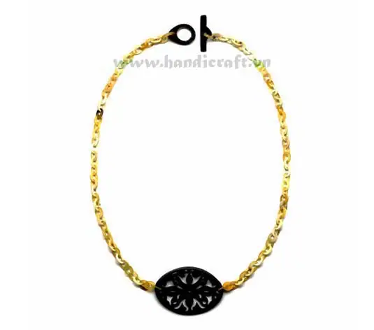 Small Horn Link with Large Pendant HD10221, handmade buffalo horn jewelry