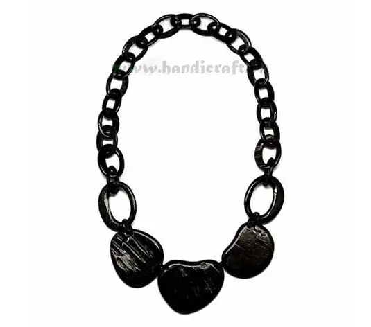Solid Black Horn with Large Pendant HD10229, handmade natural buffalo horn jewelry from Vietnam