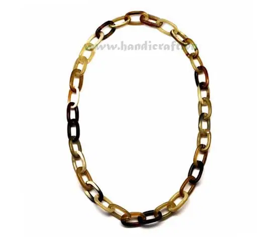 Oval Horn Links HD10232, handmade buffalo horn jewelry