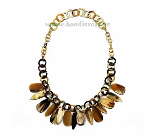 Dark Horn Links with Oval Sling HD10250, handmade buffalo horn jewelry