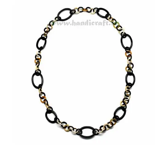 Black Oval & Round Horn HD10263, handmade natural buffalo horn jewelry from Vietnam