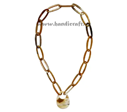 Oval Horn with Large Pendant HD10273, handmade buffalo horn jewelry