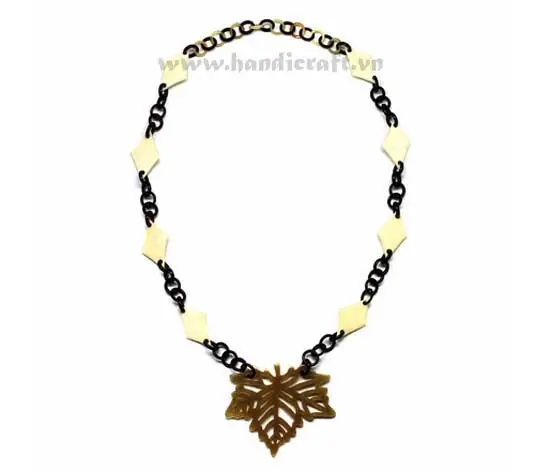 Horn Links with Maple Leaf HD10280, handmade buffalo horn jewelry