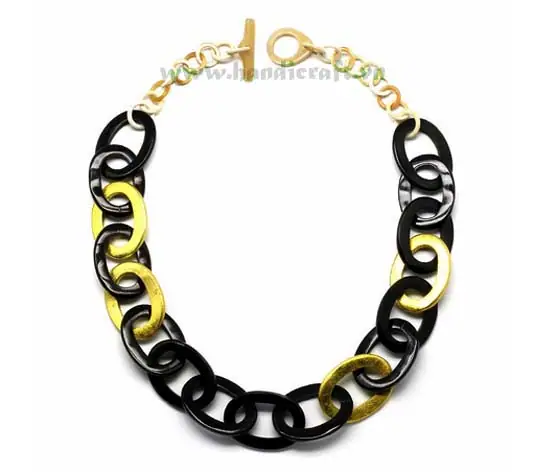 Horn & Lacquer Chain HD10294, handmade buffalo horn jewelry