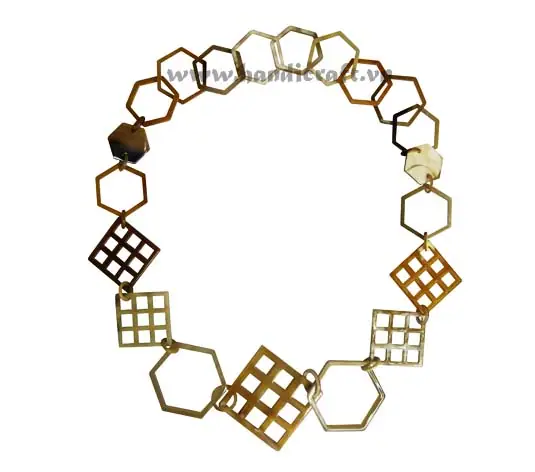 Six Angles & Square Horn Necklace HD10312, handmade buffalo horn jewelry