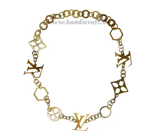 Horn with Lv Logo HD10314, handmade natural buffalo horn jewelry from Vietnam