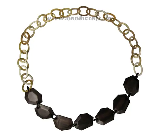 Horn Circles & Black Pendants HD10318, handmade buffalo horn jewelry