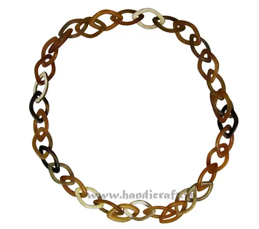 Oval Horn Chain Necklace HD10319, handmade buffalo horn jewelry