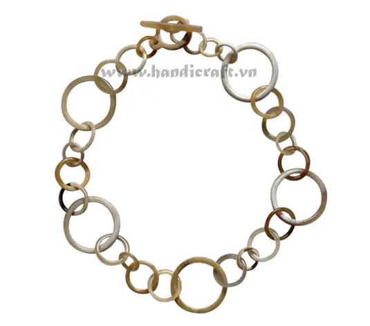 Small & Medium Horn Circles Necklace HD10324, handmade buffalo horn jewelry