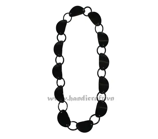 Black Kidney Horn Necklace HD10326, handmade buffalo horn jewelry