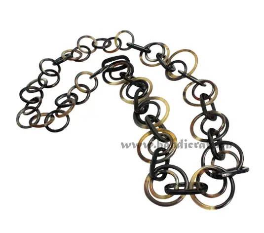 Double Horn Circles Necklace HD10333, handmade buffalo horn jewelry