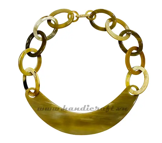 Oval Horn with Boomerang Pendant Necklace HD10377, handmade buffalo horn jewelry
