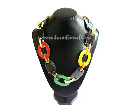 Buffalo Horn with Lacquer Necklace HD10382, handmade buffalo horn jewelry