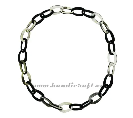Oval Horn Links Necklace HD10387, handmade buffalo horn jewelry