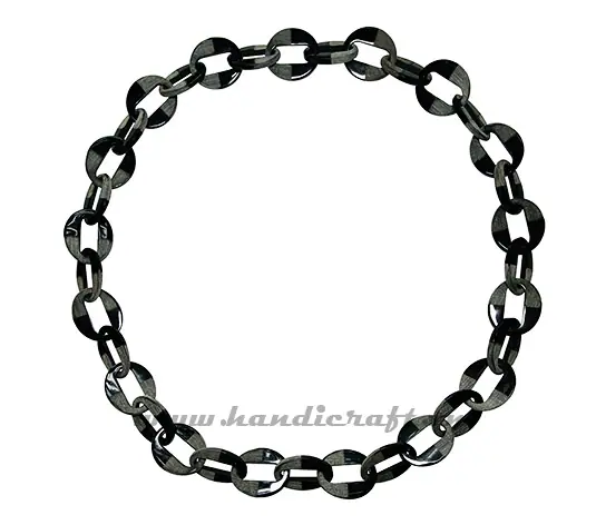 Black Oval Horn Necklace HD10393, handmade buffalo horn jewelry