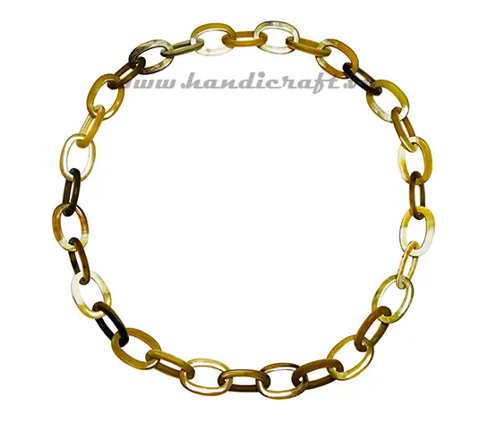 Black & White Oval Horn Necklace HD10403, handmade buffalo horn jewelry
