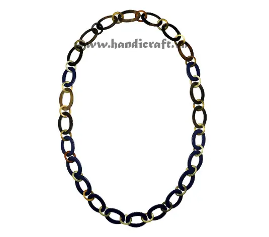 Oval Dark Horn Necklace HD10415, handmade buffalo horn jewelry