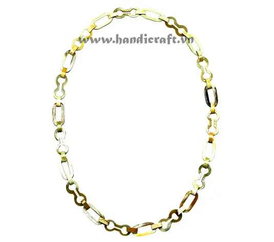 Oval & Candy Horn Necklace HD10417, handmade buffalo horn jewelry